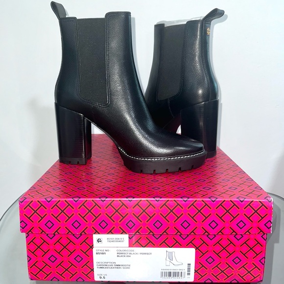 New Tory Burch Carson 70mm Lug Ankle Boots- 9.5 - Picture 1 of 8